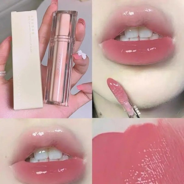 Färgat läppglans Fuktgivande läppglans Vårdande och vårdande glans Liquid Gloss läppstift V219 1