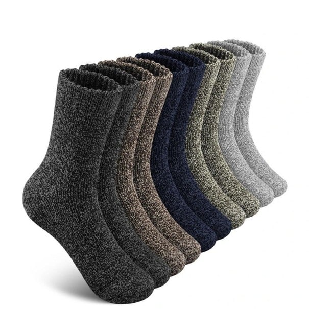 Set med 5 par vinterstrumpor för herr och dam Varmstrumpor i ylle Unisex skidstrumpor storlek 39-47 1