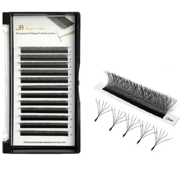 Kit de cils volumineux en faux D 0,07 mm Kit de cils individuels en éventail Faux cils 6D autocollants 13 mm