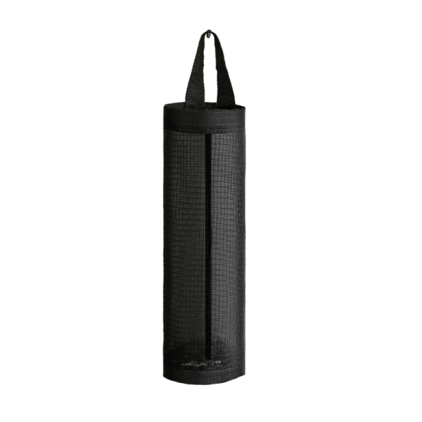 Závesný vak na igelitové vrecká s háčikom Vak na igelitové tašky Organizér na vrecká 37,5 x 11,5 cm čierna
