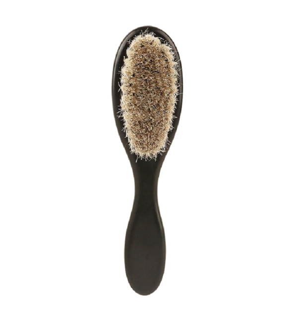 Tagelkam för hår och skägg Borste med ergonomiskt handtag Värmebeständig kam med naturliga borst 15,5 x 4 cm svart