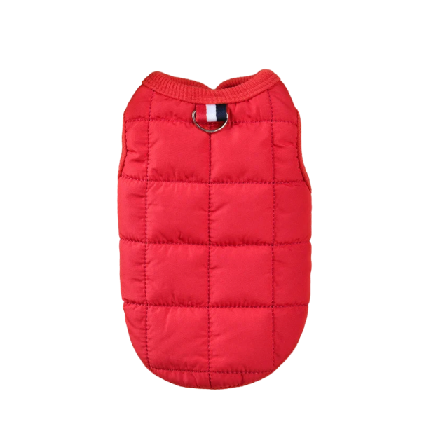 Vinterfodrad jacka för hundar Vindresistent jacka för små hundar Fodrad kappa 6,5 - 9 kg röd