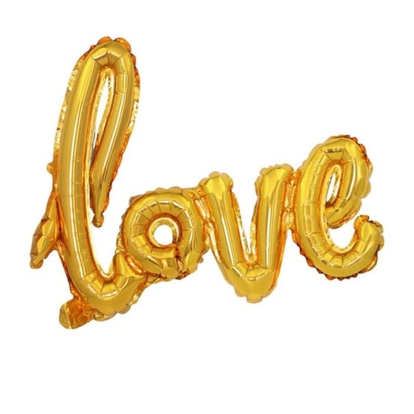 Uppblåsbar LOVE Ballong Alla hjärtans dag Dekoration Fest Ballongskylt Romantisk dekoration Bröllopsfirande Jubileum 73x43 cm guld