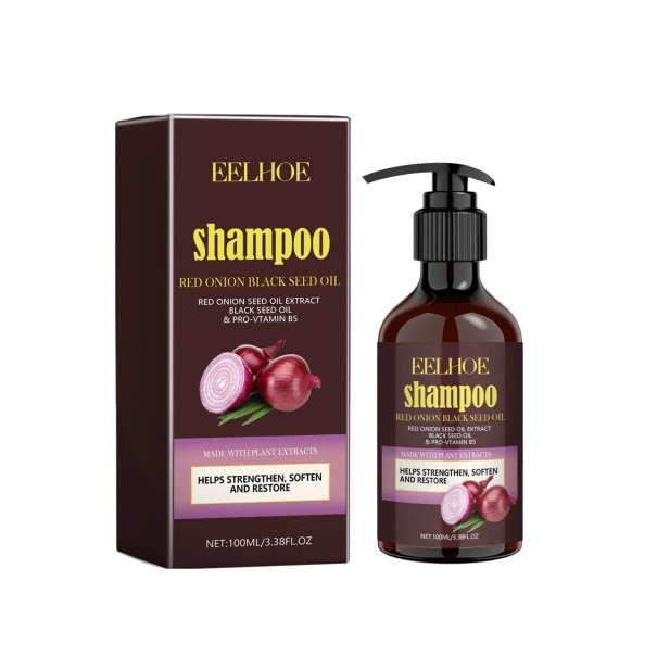 Uppfriskande schampo med rödlök 100 ml Black Seed Oil Pro-vitamin B5 Hårvård Stärkande hydrering Hårväxt 1