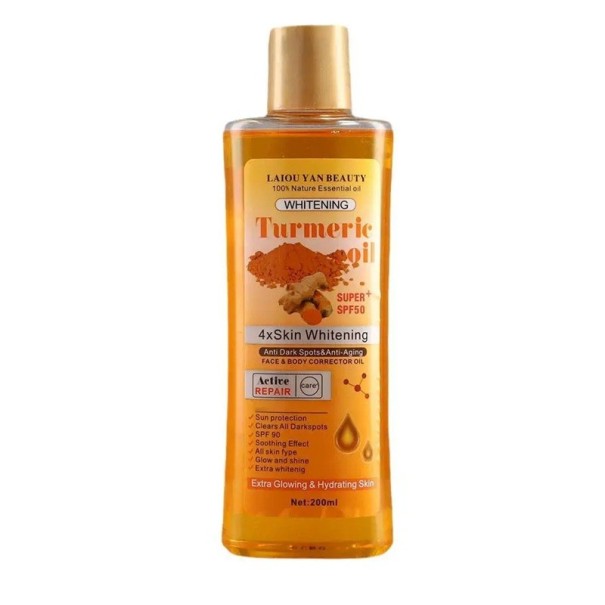 Gurkmeja Essential Massage Oil 200ml Fuktgivande olja för kropp och ansikte Ljusande Anti-rynkor Hudvård Aromaterapi Lugnande 1