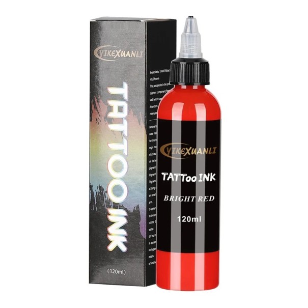 Tatueringsbläck 120 ml Professionellt tatueringsbläck Permanent tatueringsbläck Högkvalitativt pigment Intensiv och långvarig effekt röd
