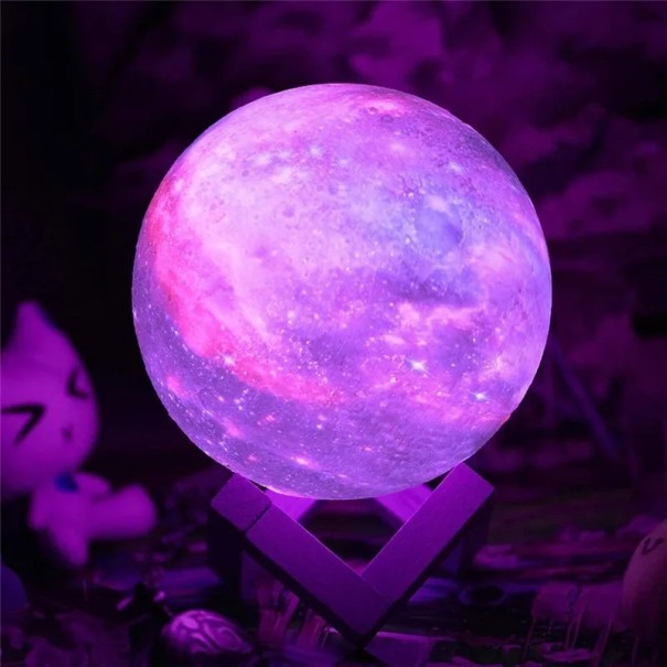Månlampa 16 färger Diameter 10 cm Nattlampa med batteri LED-ljusdekoration Sovrum Barnrum Fjärrkontroll 1