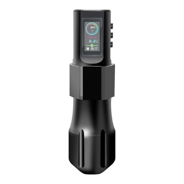 Trådlös tatueringspenna 13,6 x 3,4 cm Svart Silent Tattoo Machine 12 V 10500 RPM Justerbar Stroke LCD-skärm USB-C Laddning 1