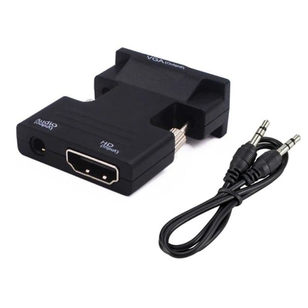 HDMI till VGA-adapter med oberoende ljudutgång Digital signalomvandlare Reducer för monitor TV-projektor Kompatibel med PC Notebook 1
