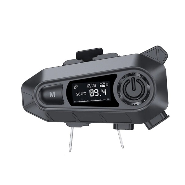A1 Motorcykel Headset med Display BT 5.3 Hård Mikrofon FM Radio IPX6 1000 mAh Berøringslydstyrke Op til 48 timers Batterilevetid til Åbne Hjelme 1