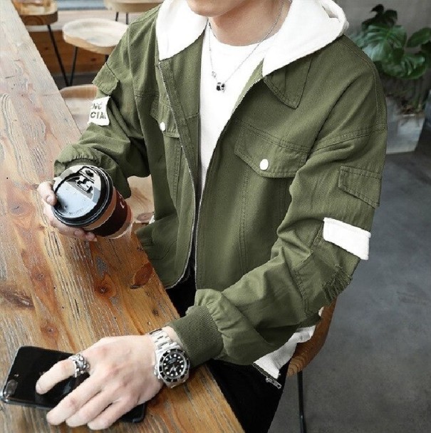 A1926 Herren-Jeansjacke mit Kapuze L 6