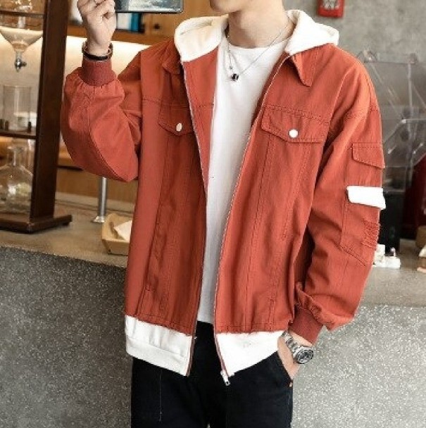 A1926 Herren-Jeansjacke mit Kapuze M 5