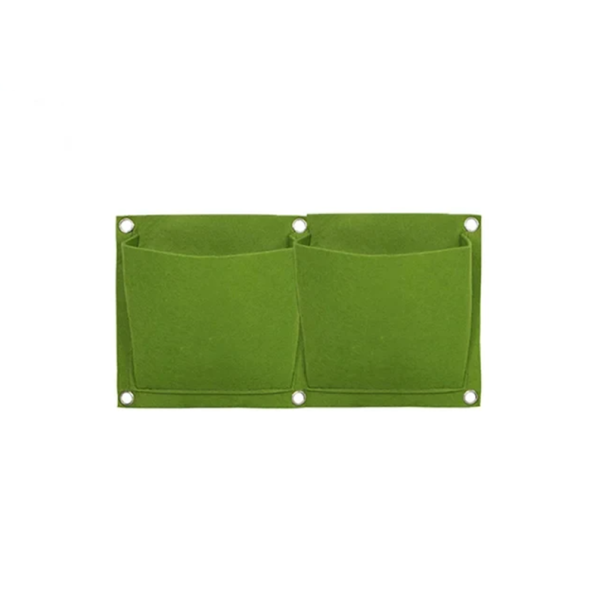 Aan de muur te bevestigen stoffen kweekzakken 18 x 33 cm Twee zakken 15 x 15 cm Verticale tuin Kruidentuin Ruimtebesparende muurdecoratie groen
