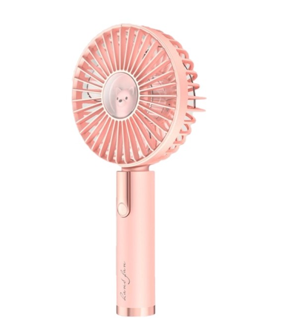 Abanico de mano rosa