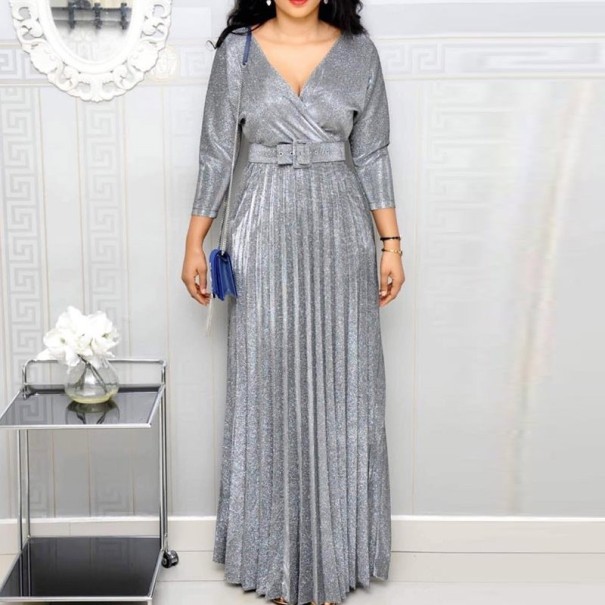 Abendkleid silbern M