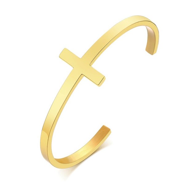 Åbent korsarmbånd guld