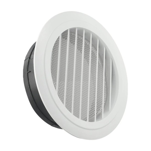 Abertura de ventilação redonda 200 mm 241x70x185 mm Grelha de plástico ajustável ABS Tampa lamelar para parede e teto Tampa de ventilação resistente para casas de banho e escritórios 1