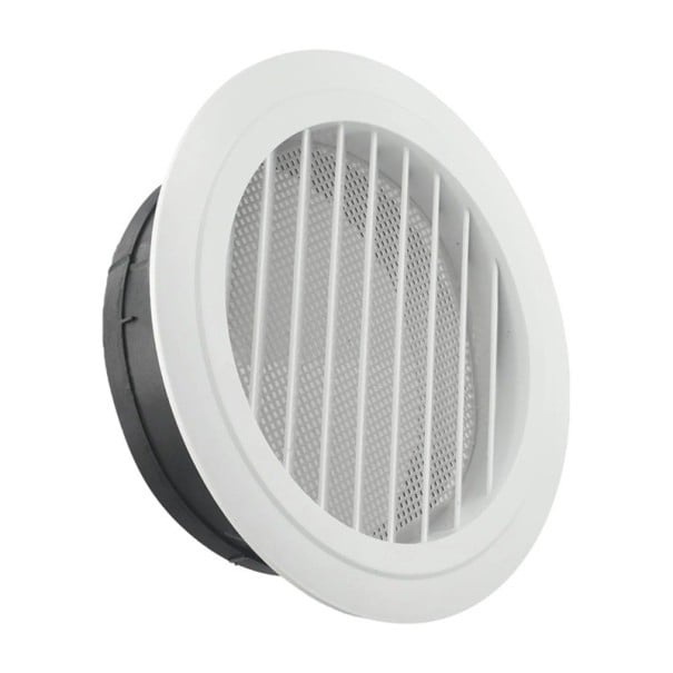 Abertura de ventilação redonda 200 mm 241x70x185 mm Grelha de plástico ajustável ABS Tampa lamelar para parede e teto Tampa de ventilação resistente 1