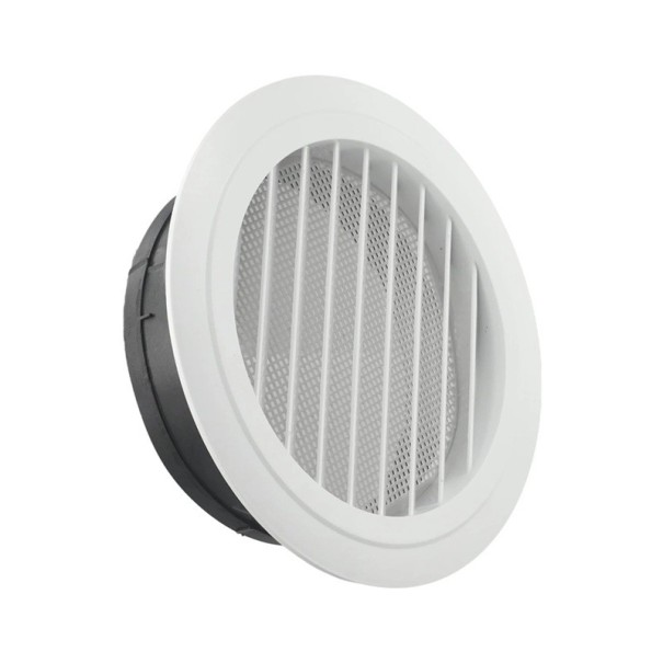 Abertura de ventilación redonda 75 mm 110x65x70 mm Rejilla plástica ajustable ABS Cubierta de lamas para pared y techo Cubierta de ventilación 1