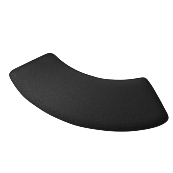 Abgerundete Badezimmermatte 40 x 100 cm, weiche saugfähige Matte mit rutschfester Beschichtung für abgerundete Duschkabinen und Badewannen schwarz