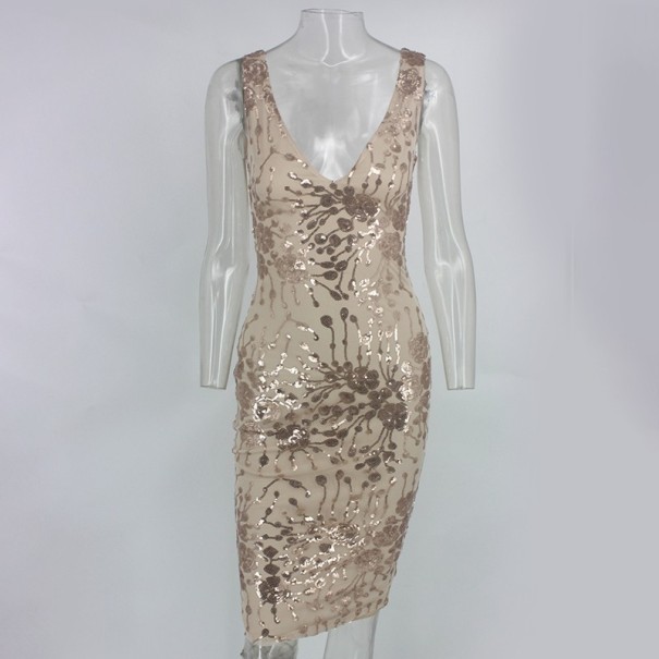 Abiti aderenti con spalline A1 oro XL