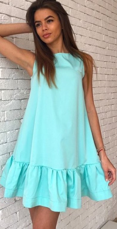 Abiti estivi alla moda senza maniche J2972 azzurro XL