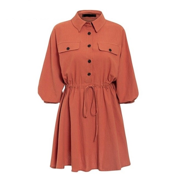 Abiti mini a camicia da donna rosso mattone M