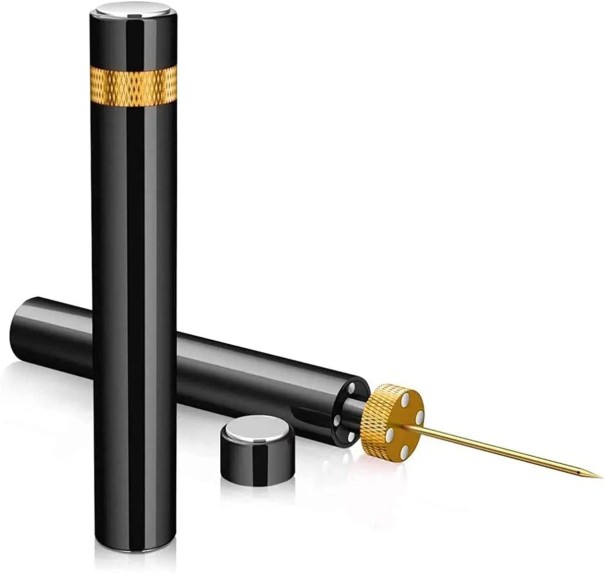 Abridor de vinho a pressão com bomba e agulha Preto amarelo