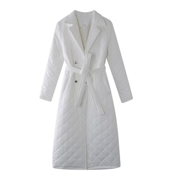 Abrigo acolchado de mujer P1366 blanco S