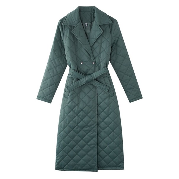 Abrigo acolchado de mujer P1366 verde oscuro L