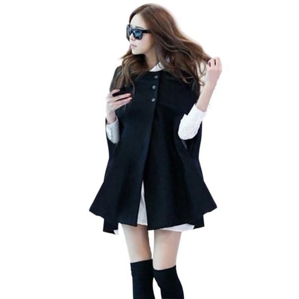 Abrigo casual de mujer - Negro M