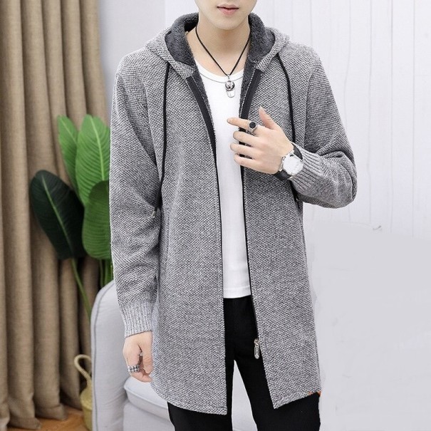 Abrigo con cremallera para hombre F257 gris claro L