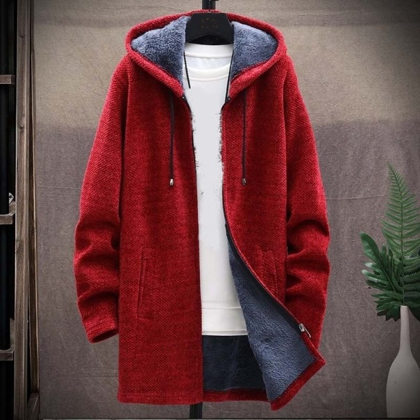 Abrigo con cremallera para hombre rojo M