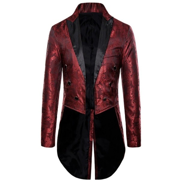 Abrigo de hombre A2642 rojo oscuro XS