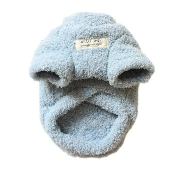 Abrigo de invierno cálido para perros pequeños Chaqueta de felpa acolchada para perros Chaqueta de forro polar suave 3 - 3,5 kg azul