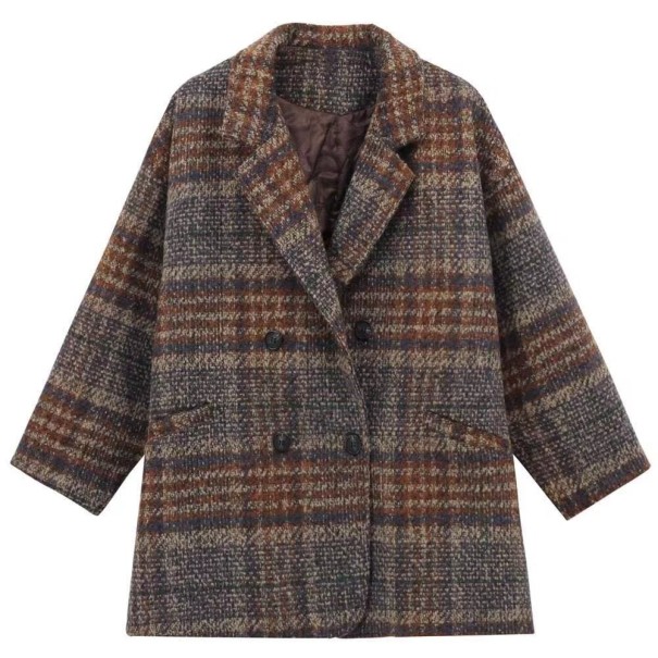 Abrigo de invierno de mujer A1898 marrón XS