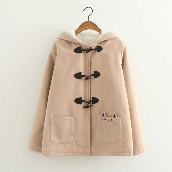 Abrigo de invierno de mujer con pelo P2224 beige S