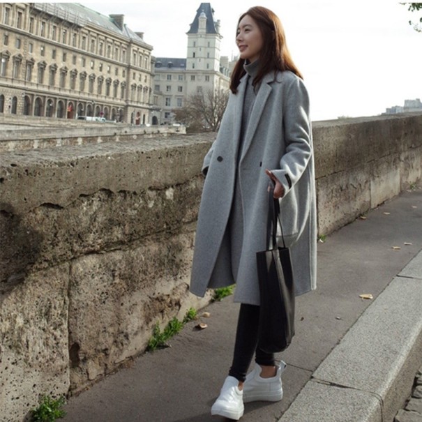 Abrigo de invierno de mujer J1229 gris S