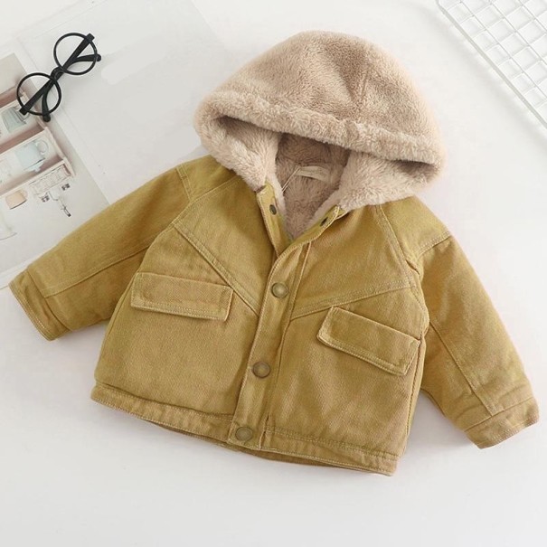 Abrigo de invierno para niña L2032 amarillo oscuro 9-12 meses