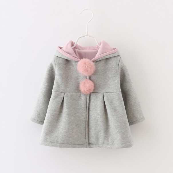Abrigo de invierno para niñas J1906 gris 9-12 meses