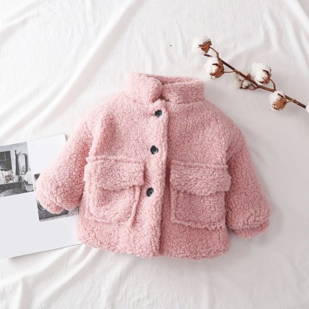 Abrigo de invierno para niñas L1843 rosa 5