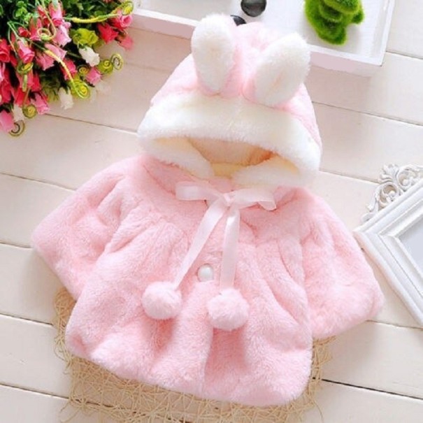 Abrigo de invierno para niñas L1846 rosa 0-6 meses