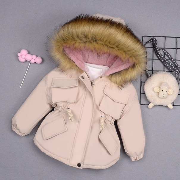 Abrigo de invierno para niñas L1905 beige 5