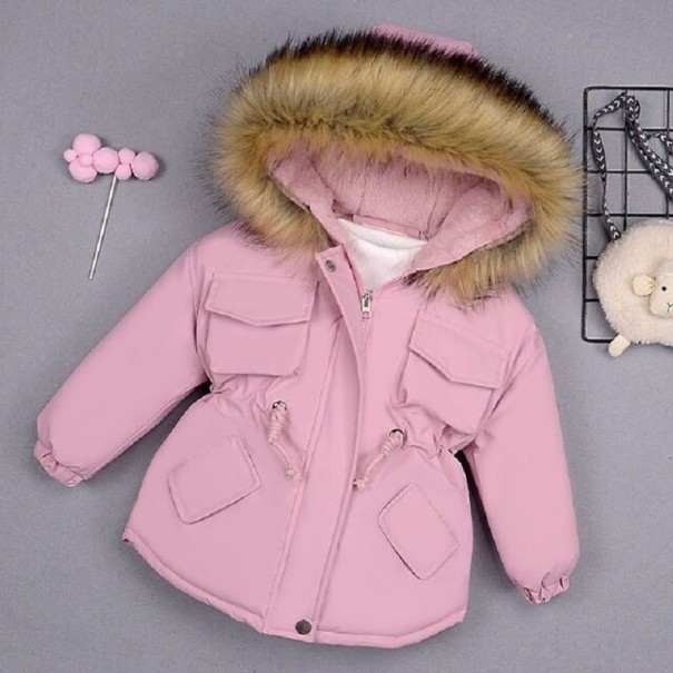 Abrigo de invierno para niñas L1905 rosa 6