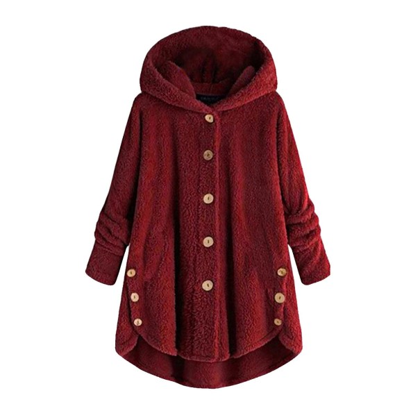 Abrigo de lana para mujer P1868 burdeos L