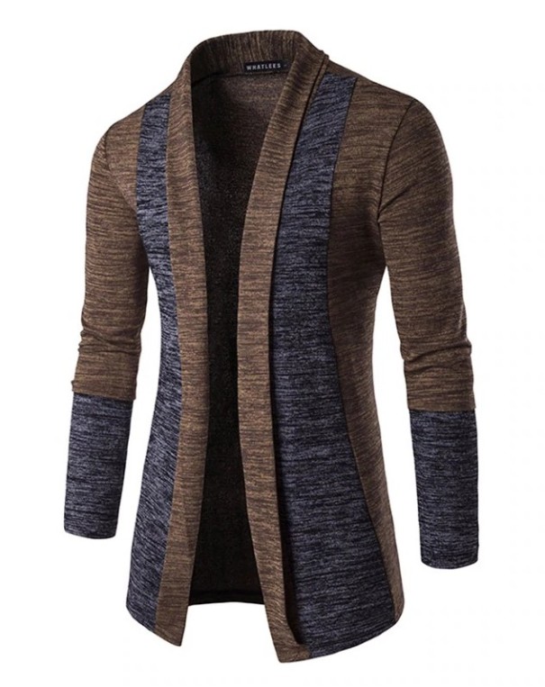Abrigo de lujo para hombre J2220 café L