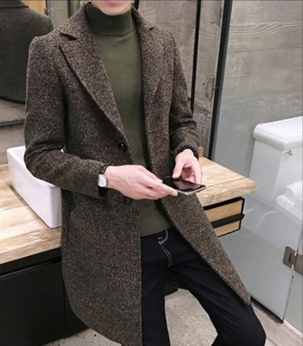 Abrigo de lujo para hombre J2567 verde L