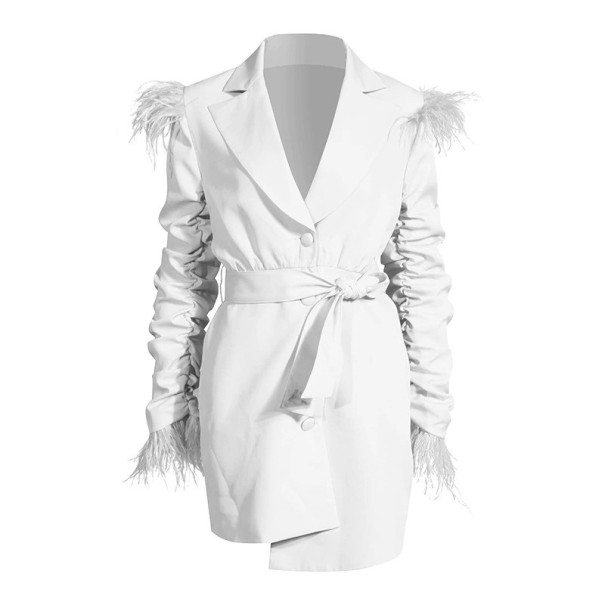 Abrigo de mujer A1886 blanco L