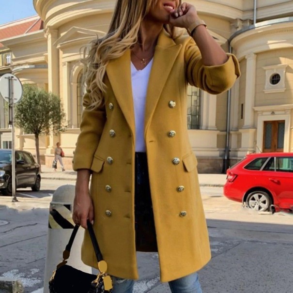 Abrigo de mujer P1590 amarillo oscuro S
