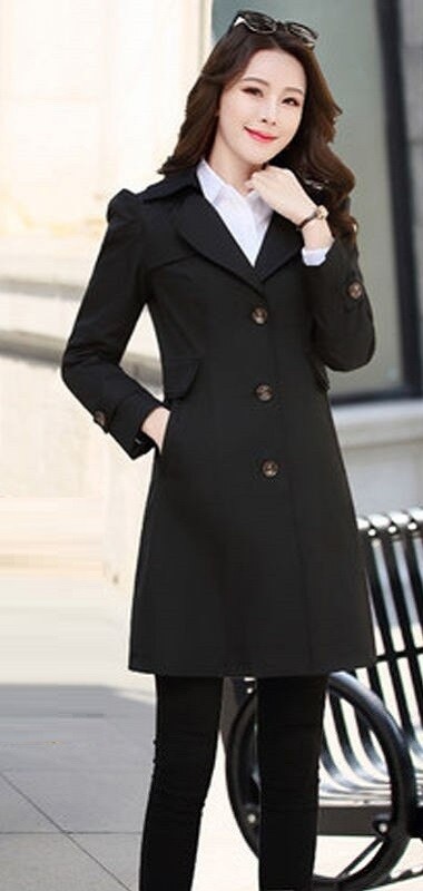 Abrigo de mujer P1603 negro S